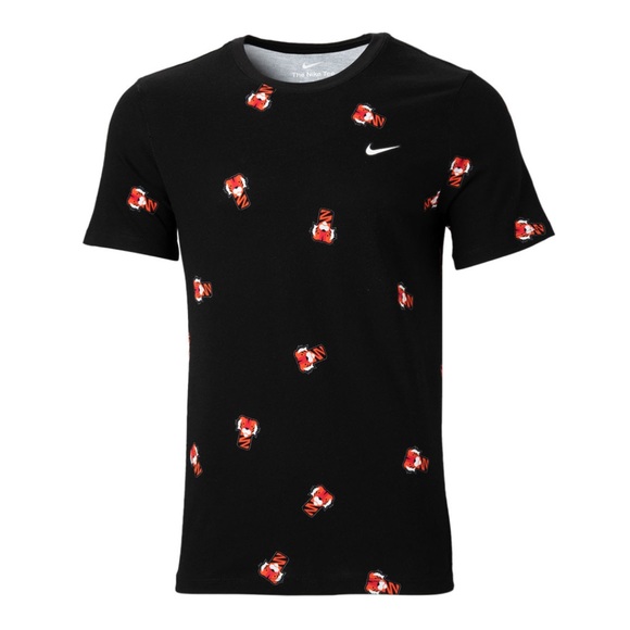 Nike Tiger Woods Small TW Golf Shirt Tee Black Mens Frank All Over Print dv9303 - Picture 1 of 6